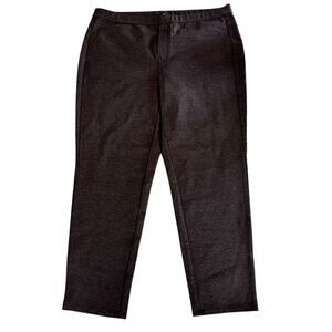 J.Jill Pants Ponte Knit Slim Leg Brown Heather 2X Pull-On Stretch Smooth Fit New